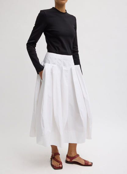 Compact Eco Poplin Pinched Pleat Full Skirt | Tibi Deals