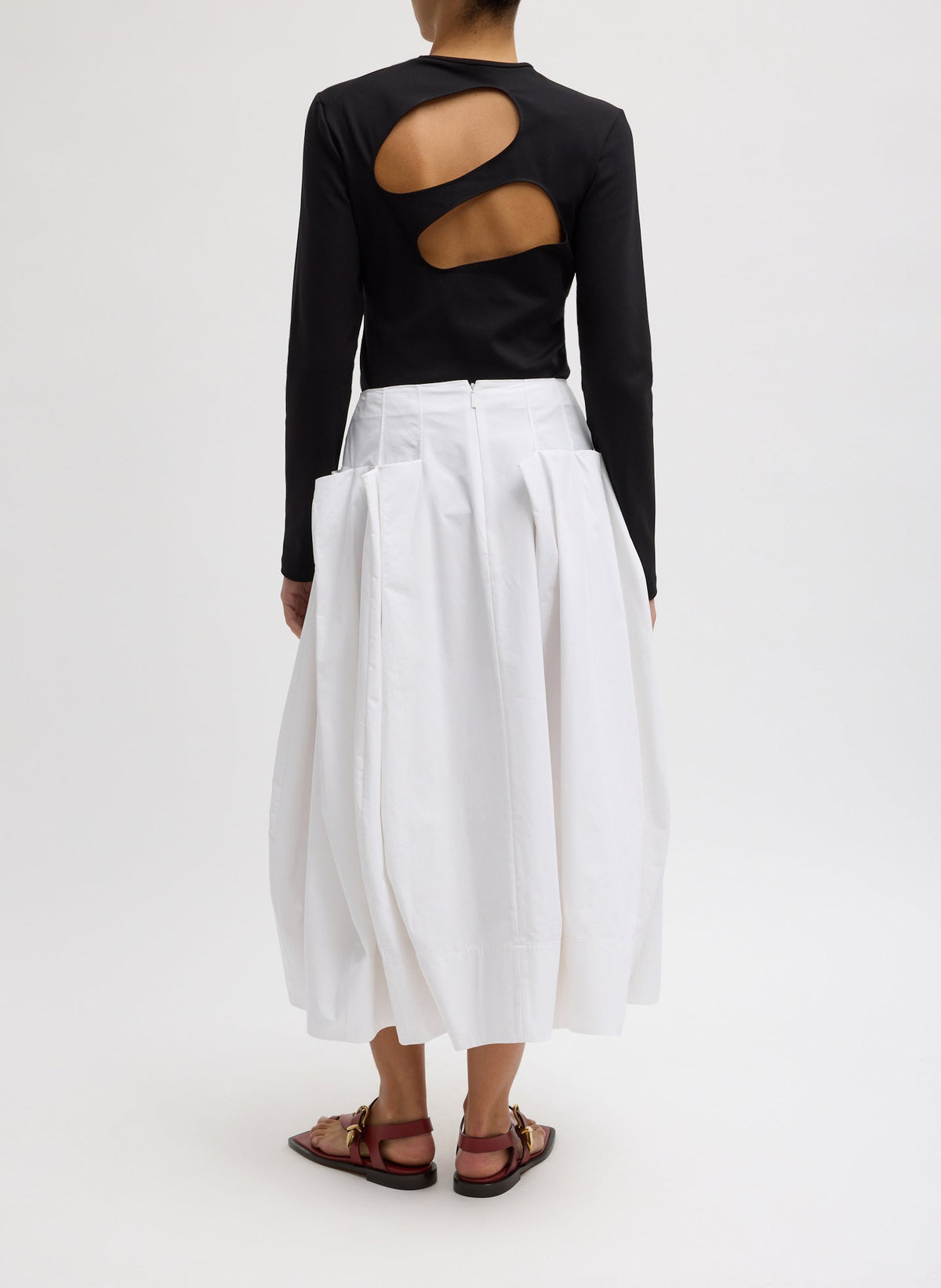 Compact Eco Poplin Pinched Pleat Full Skirt | Tibi Deals