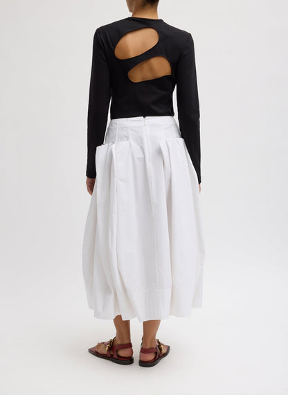 Compact Eco Poplin Pinched Pleat Full Skirt | Tibi Deals