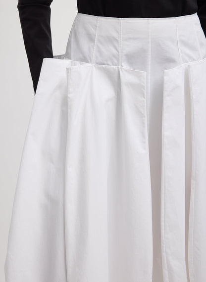 Compact Eco Poplin Pinched Pleat Full Skirt | Tibi Deals
