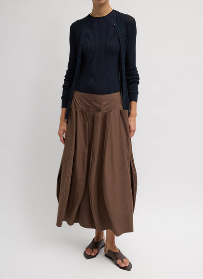 Compact Eco Poplin Pinched Pleat Full Skirt | Tibi Exclusive