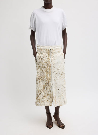 Calcimin Denim Midi Trouser Zip Skirt | Tibi Customer Favorite