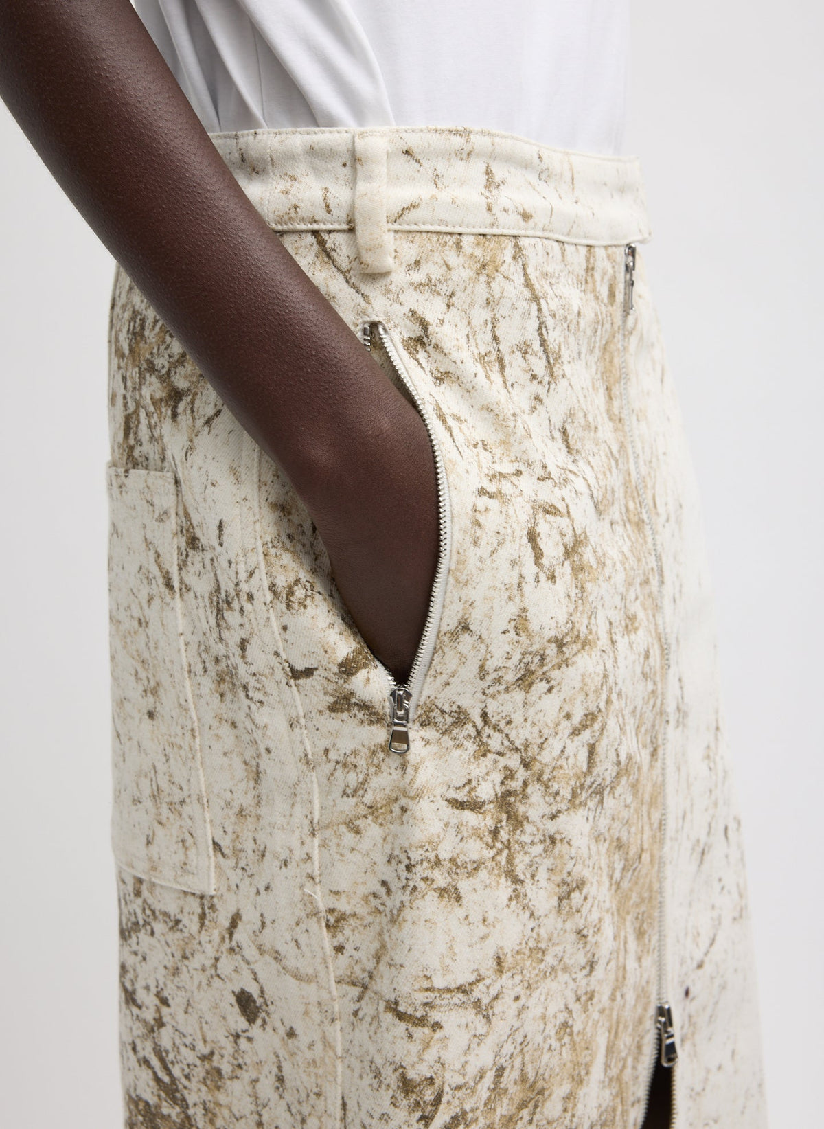 Calcimin Denim Midi Trouser Zip Skirt | Tibi Customer Favorite
