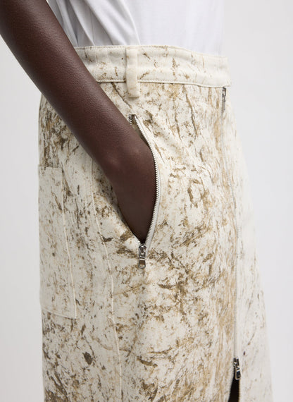 Calcimin Denim Midi Trouser Zip Skirt | Tibi Customer Favorite