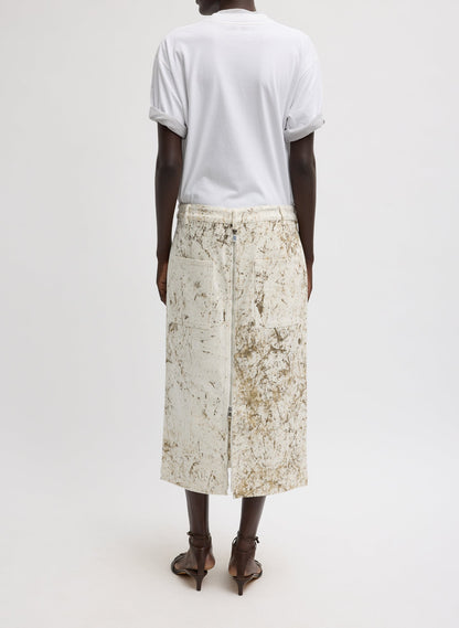 Calcimin Denim Midi Trouser Zip Skirt | Tibi Customer Favorite
