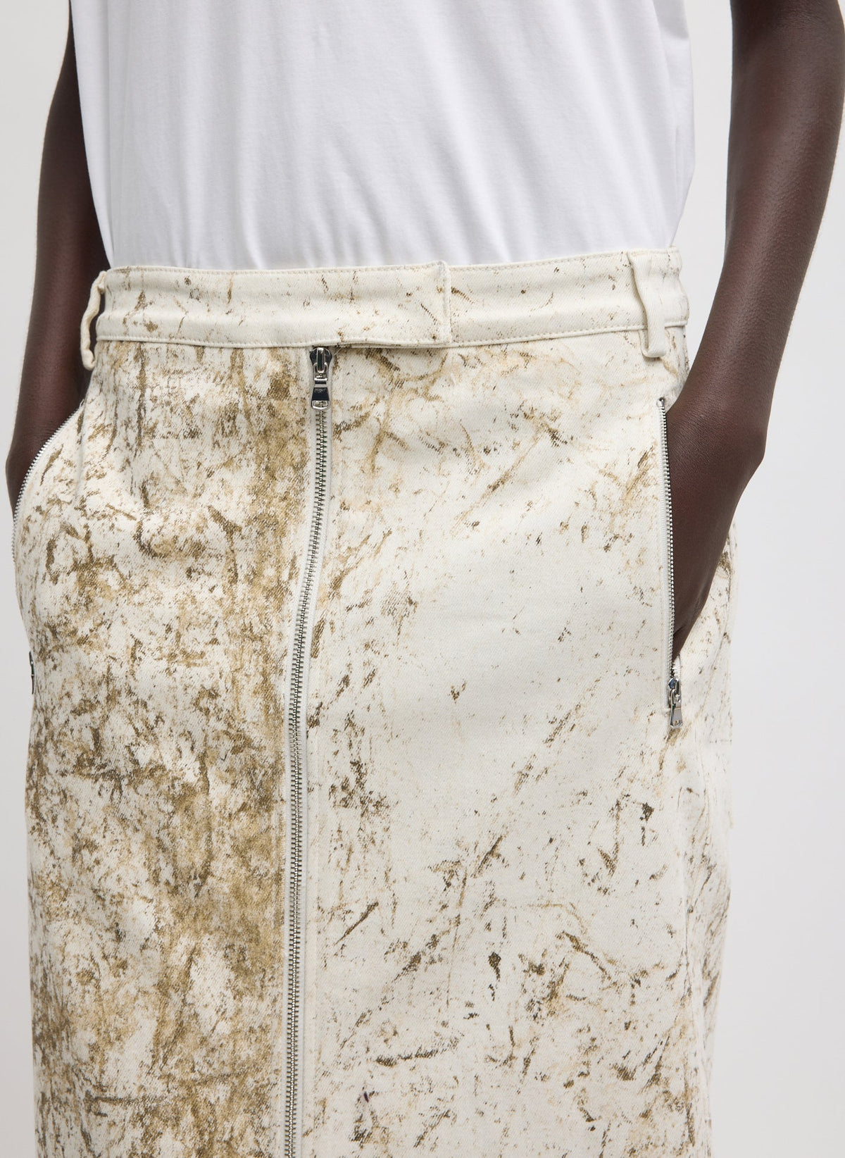 Calcimin Denim Midi Trouser Zip Skirt | Tibi Customer Favorite