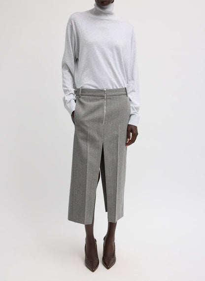 Structured Wool Zip Front Midi Trouser Skirt | Tibi Best Price