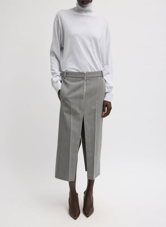 Structured Wool Zip Front Midi Trouser Skirt | Tibi Best Price