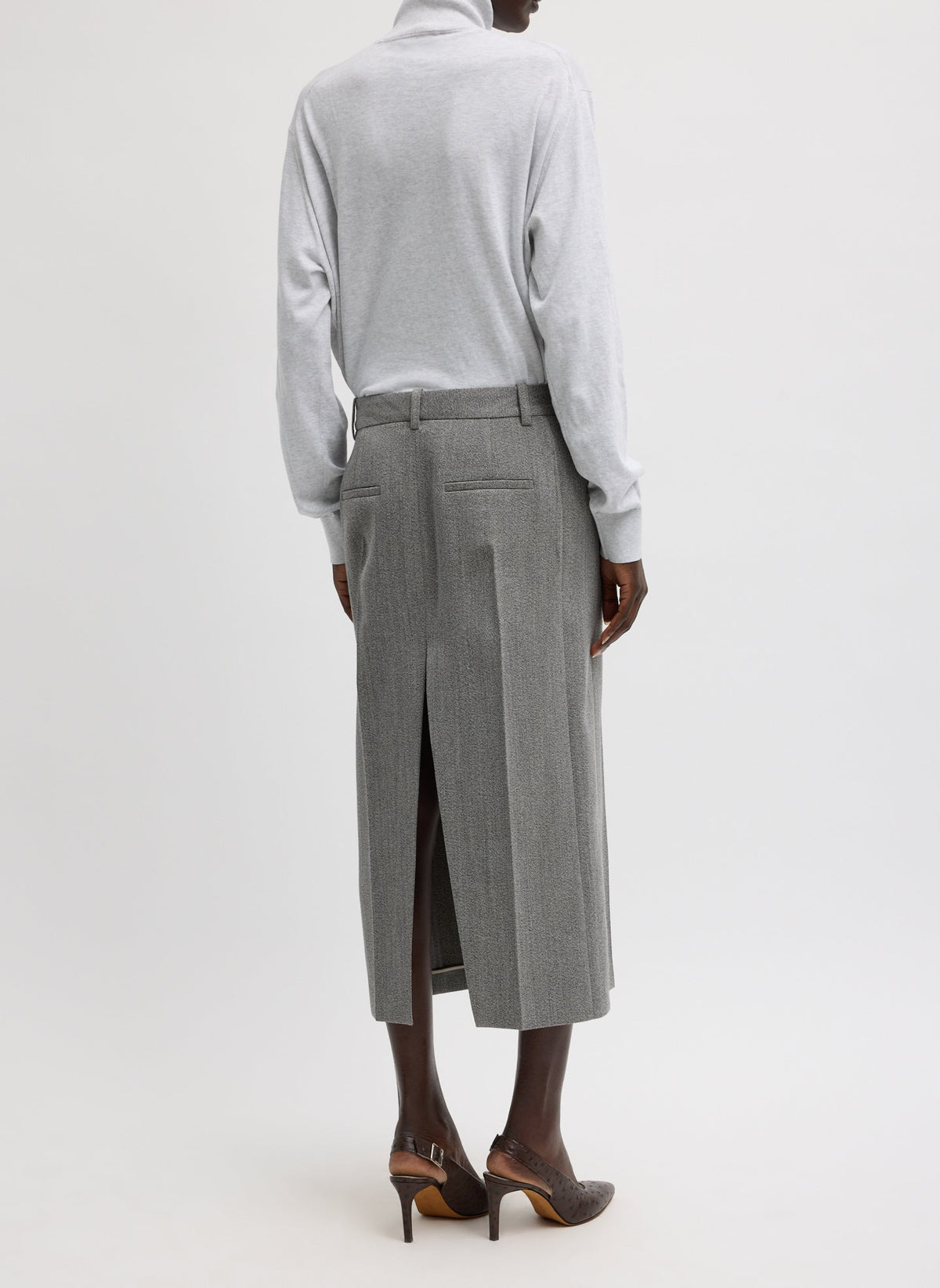 Structured Wool Zip Front Midi Trouser Skirt | Tibi Best Price