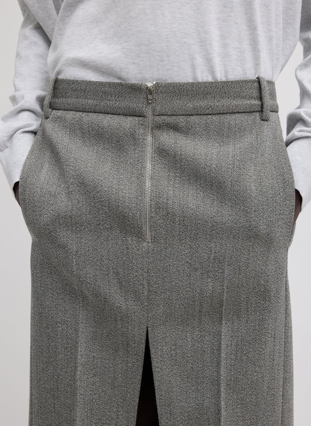 Structured Wool Zip Front Midi Trouser Skirt | Tibi Best Price