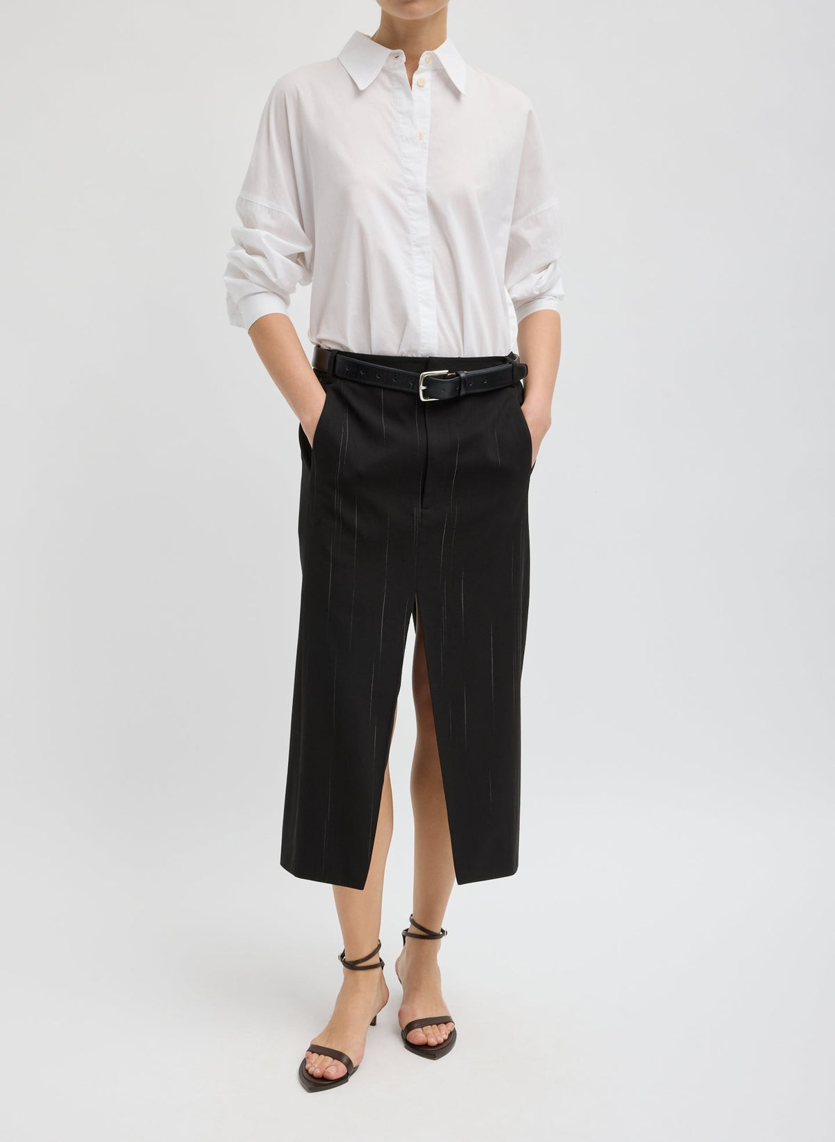 Viscose Suiting Midi Trouser Skirt | Tibi Customer Favorite