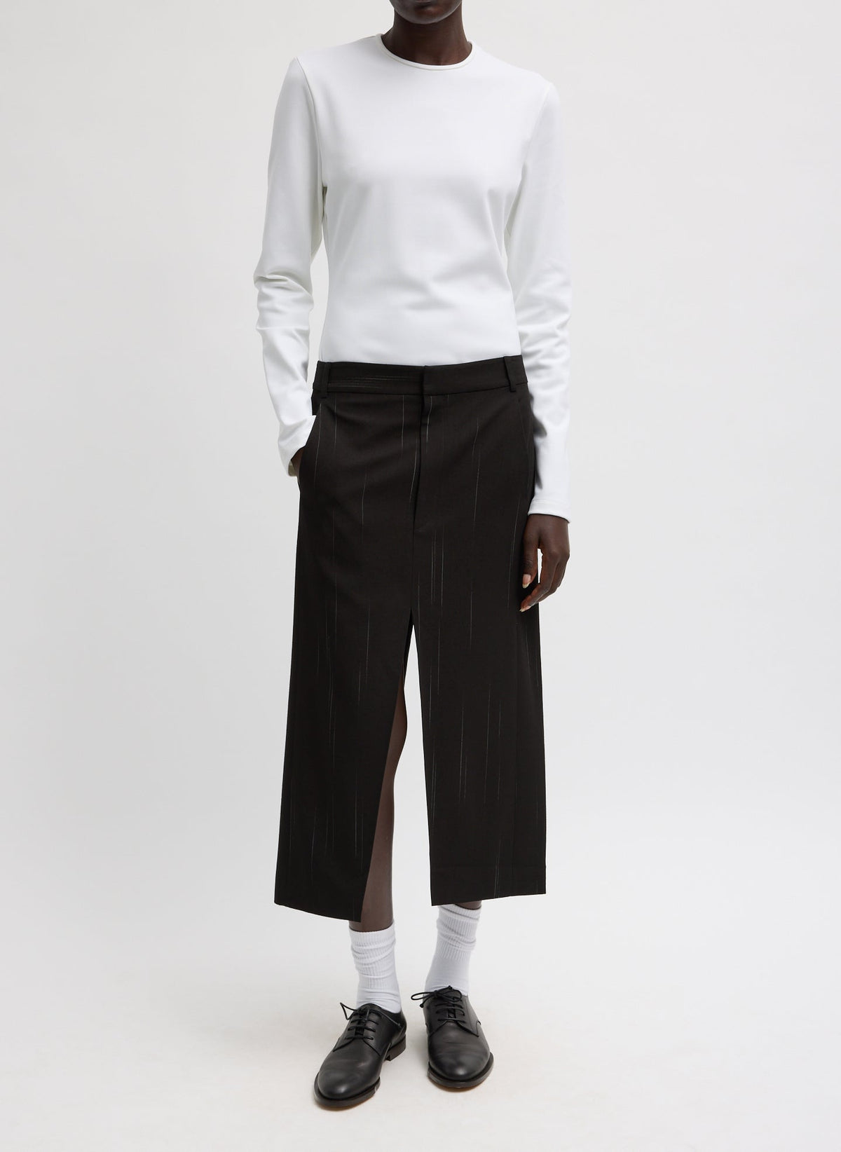 Viscose Suiting Midi Trouser Skirt | Tibi Customer Favorite