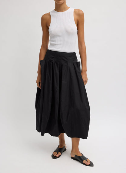 Compact Eco Poplin Pinched Pleat Full Skirt | Tibi Popular