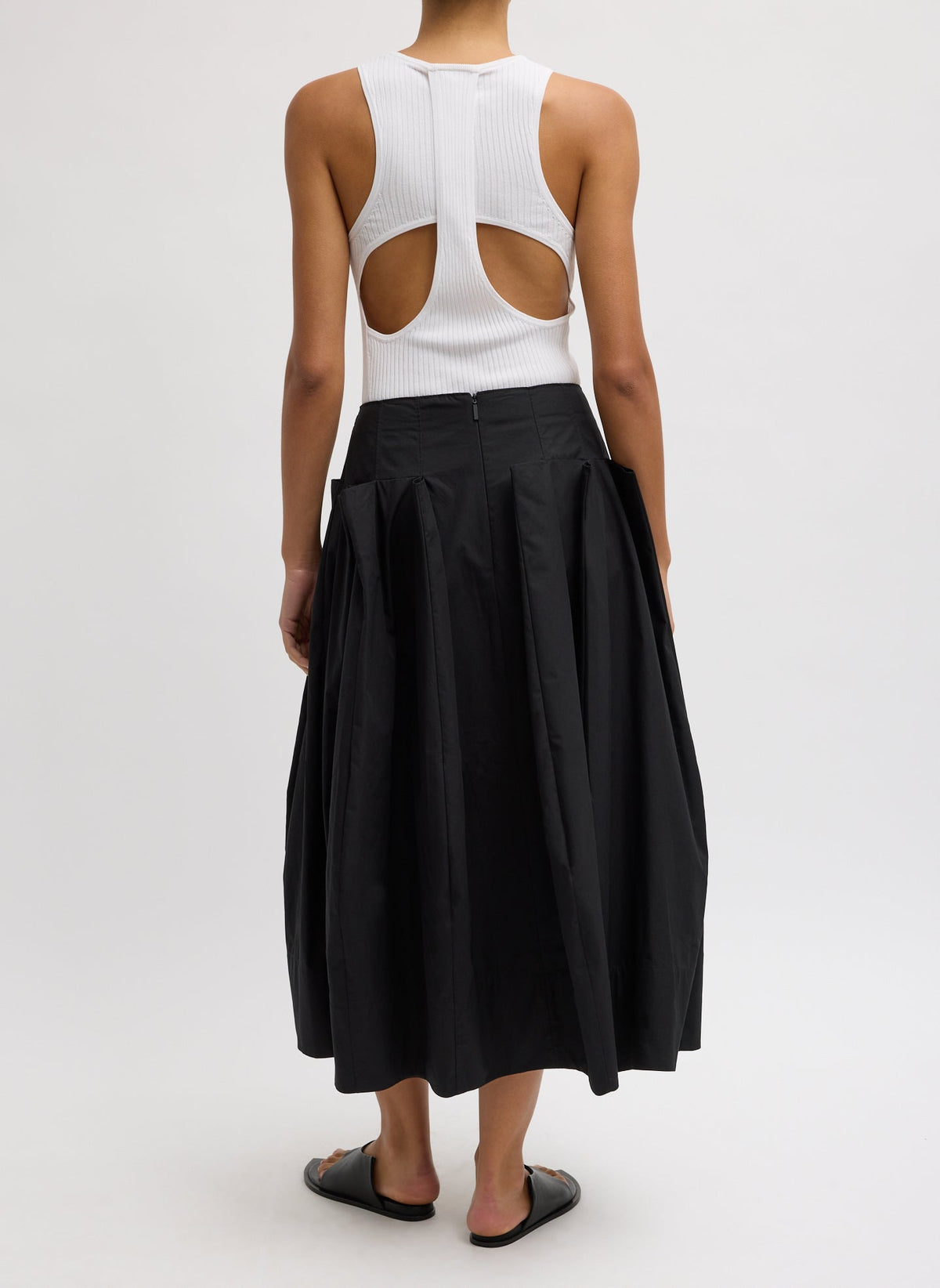 Compact Eco Poplin Pinched Pleat Full Skirt | Tibi Popular
