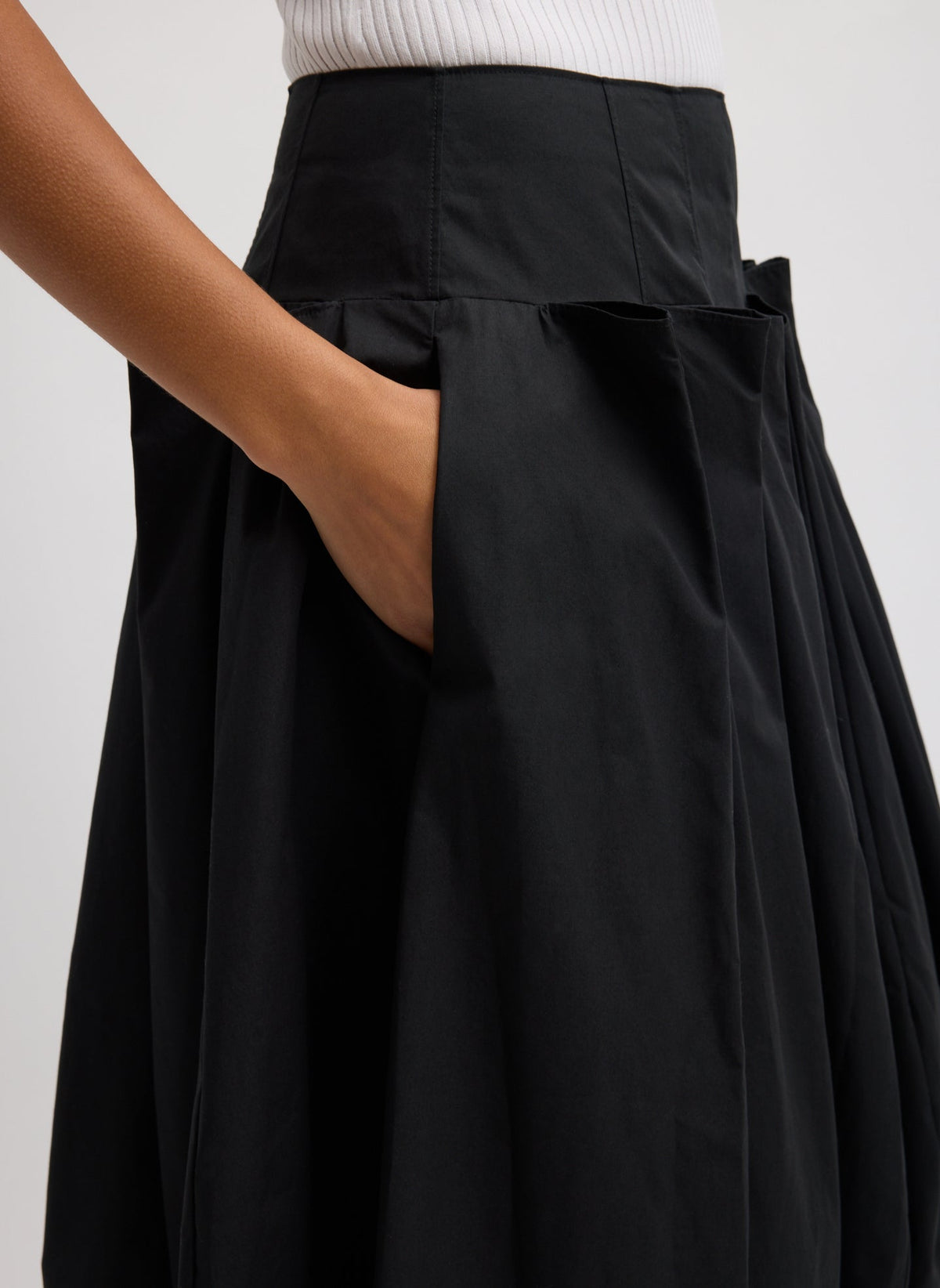 Compact Eco Poplin Pinched Pleat Full Skirt | Tibi Popular