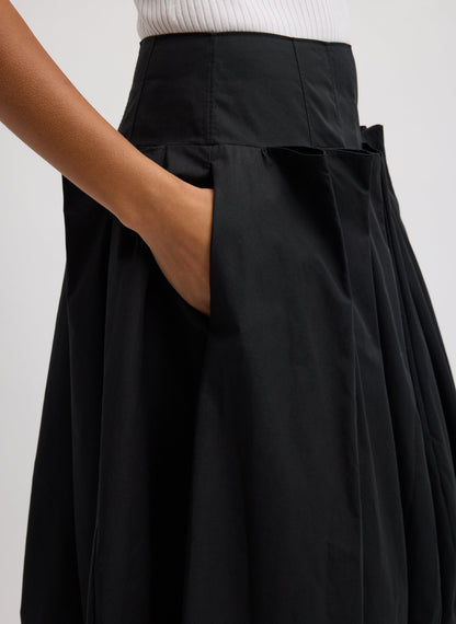 Compact Eco Poplin Pinched Pleat Full Skirt | Tibi Popular