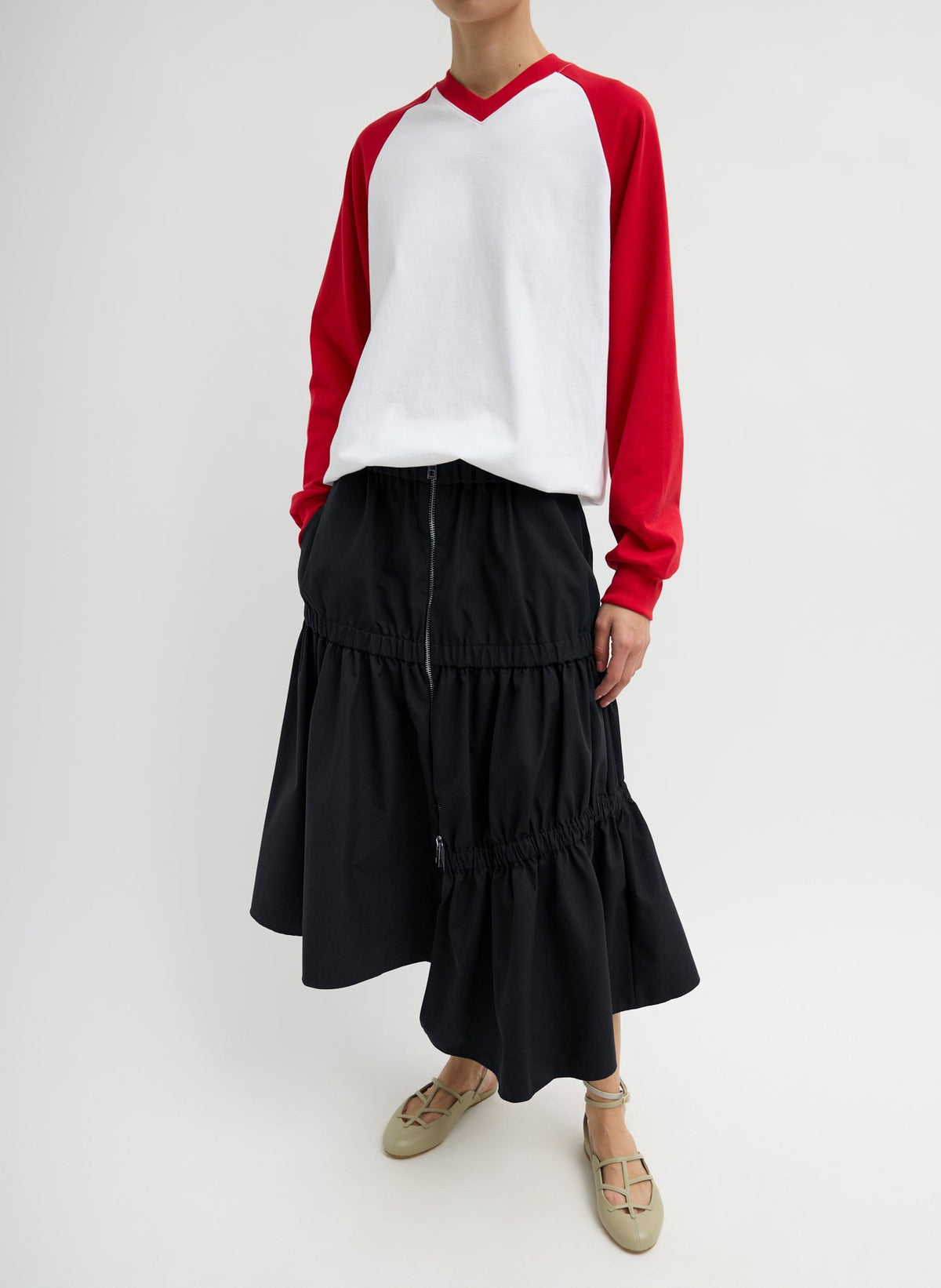 Tech Suiting Asymmetrical Skirt | Tibi Latest