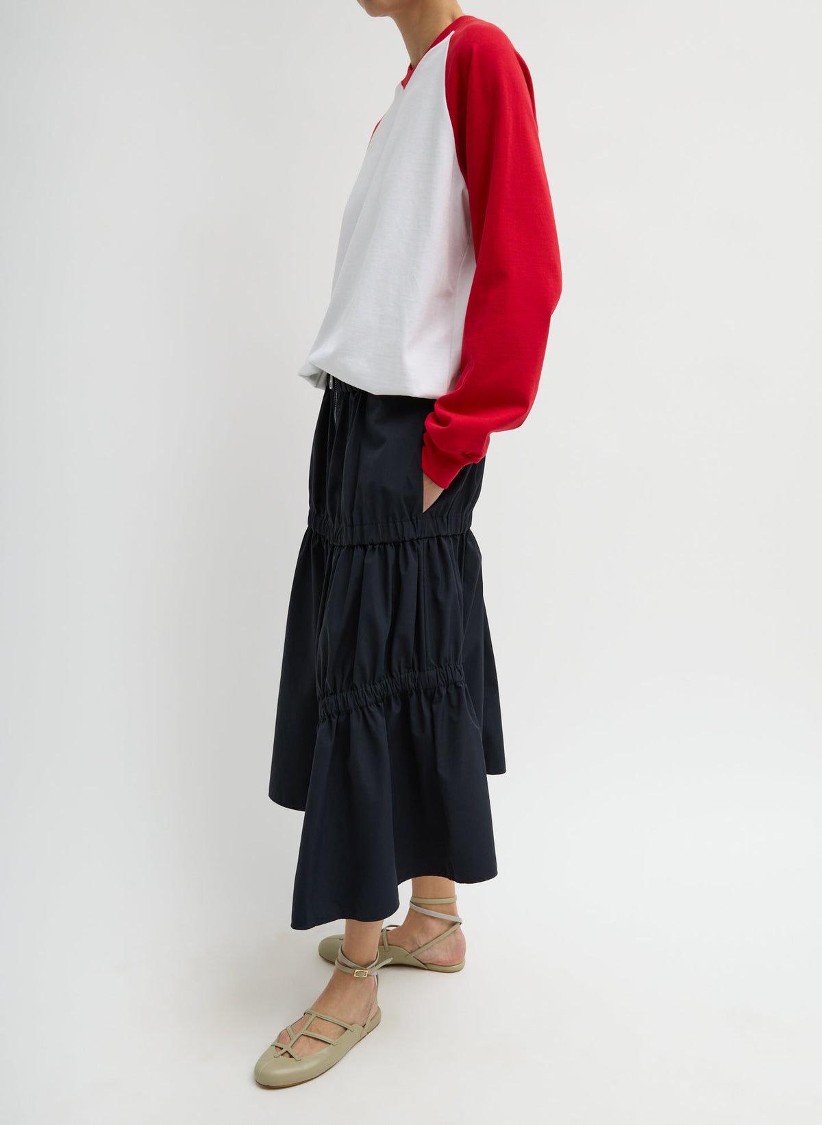 Tech Suiting Asymmetrical Skirt | Tibi Latest