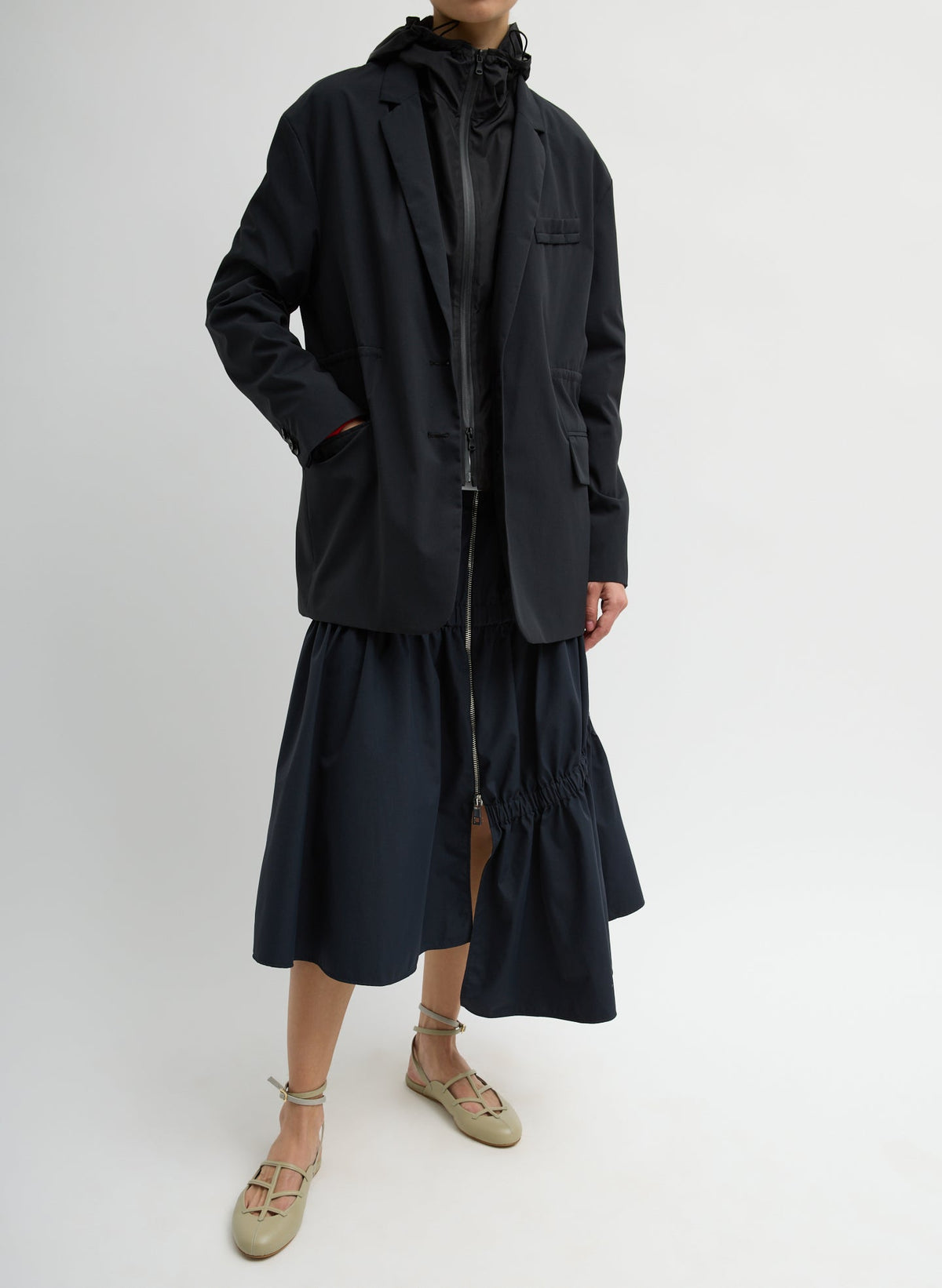 Tech Suiting Asymmetrical Skirt | Tibi Latest