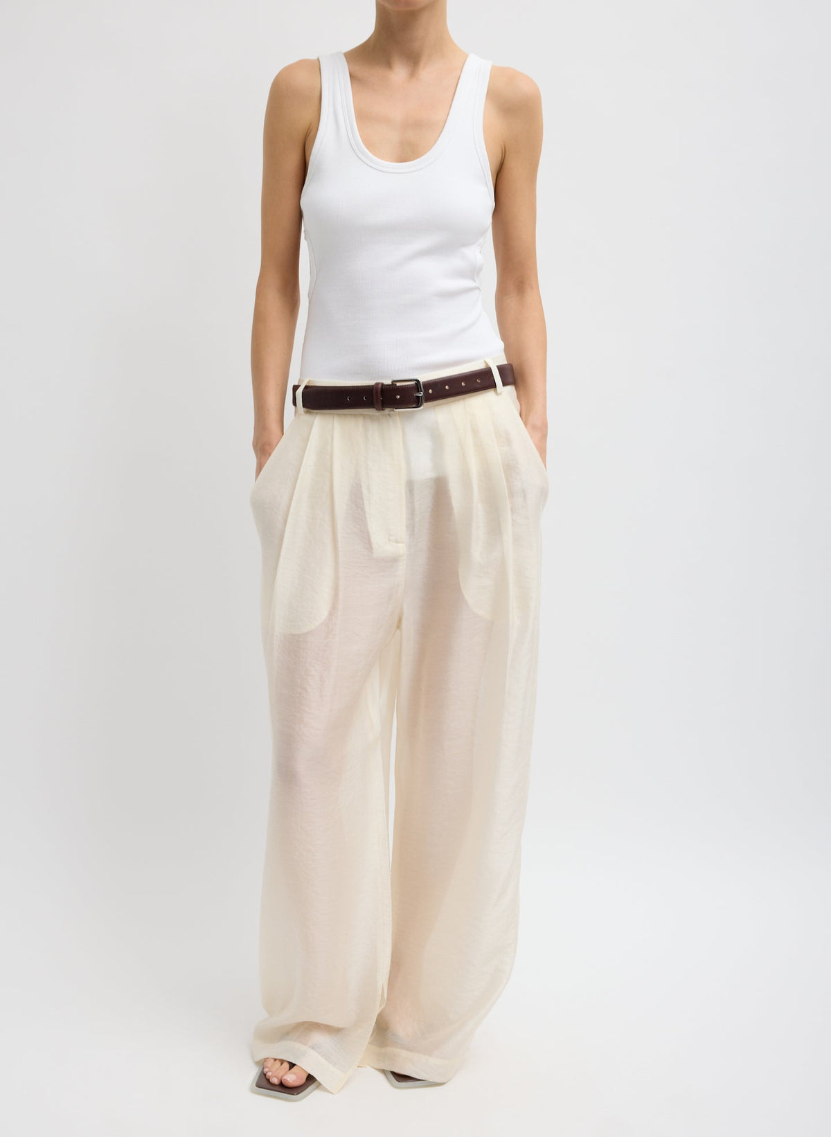 Summer Voile Stella Pant With Slit Detail | Tibi Discount