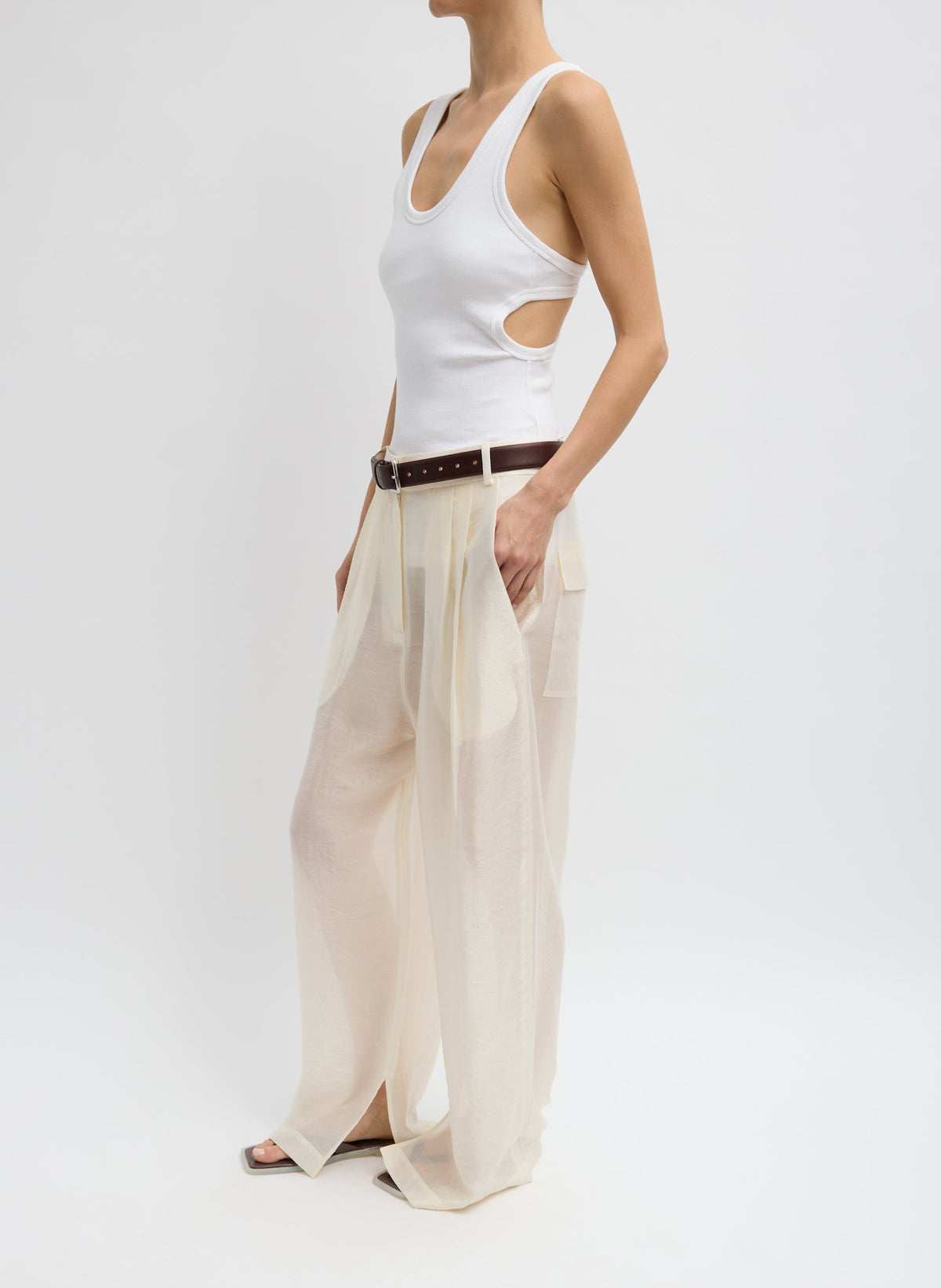 Summer Voile Stella Pant With Slit Detail | Tibi Discount