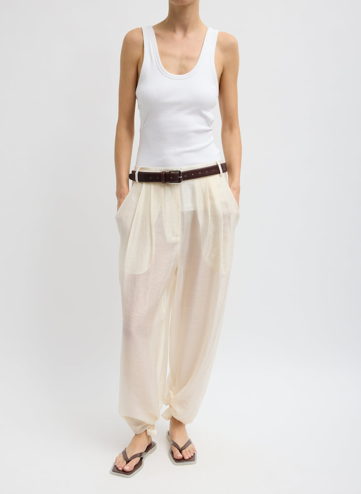 Summer Voile Stella Pant With Slit Detail | Tibi Discount