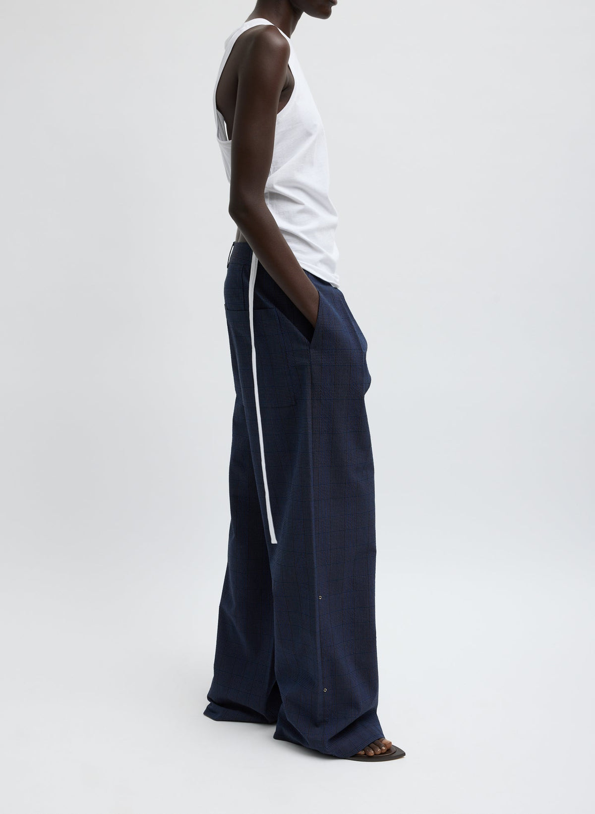 Menswear Crepon Stella Full Length Pant | Tibi Classic