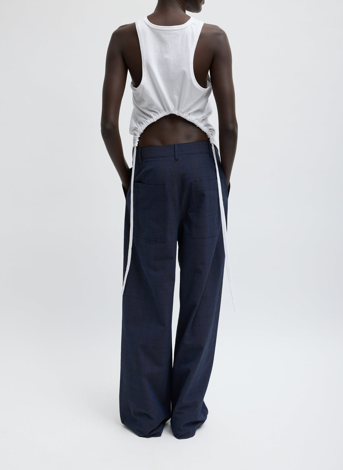 Menswear Crepon Stella Full Length Pant | Tibi Classic