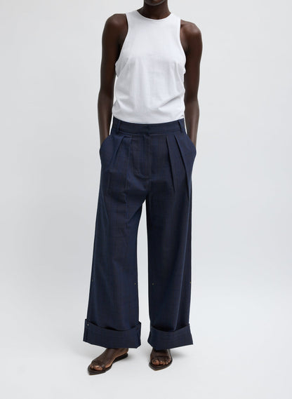 Menswear Crepon Stella Full Length Pant | Tibi Classic