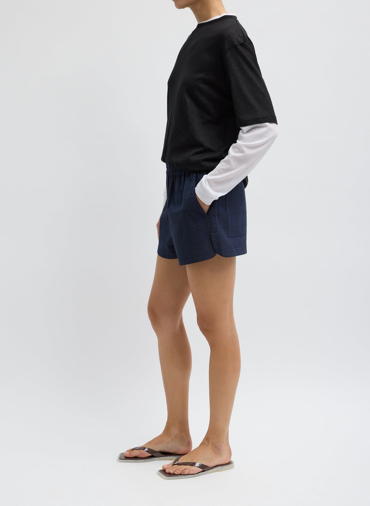 Menswear Crepon Pull On Shorts | Tibi Premium