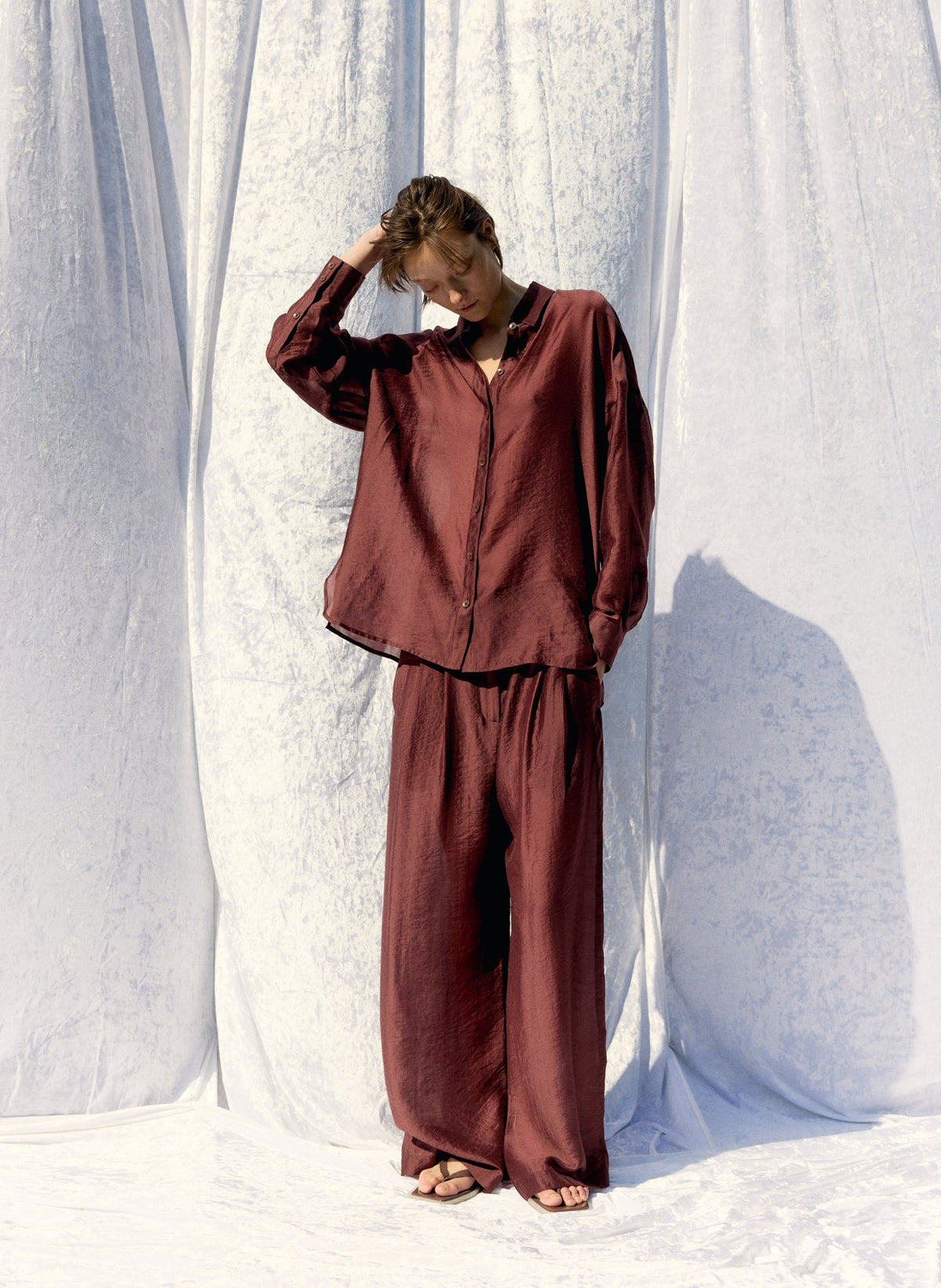 Summer Voile Stella Pant With Slit Detail | Tibi Premium