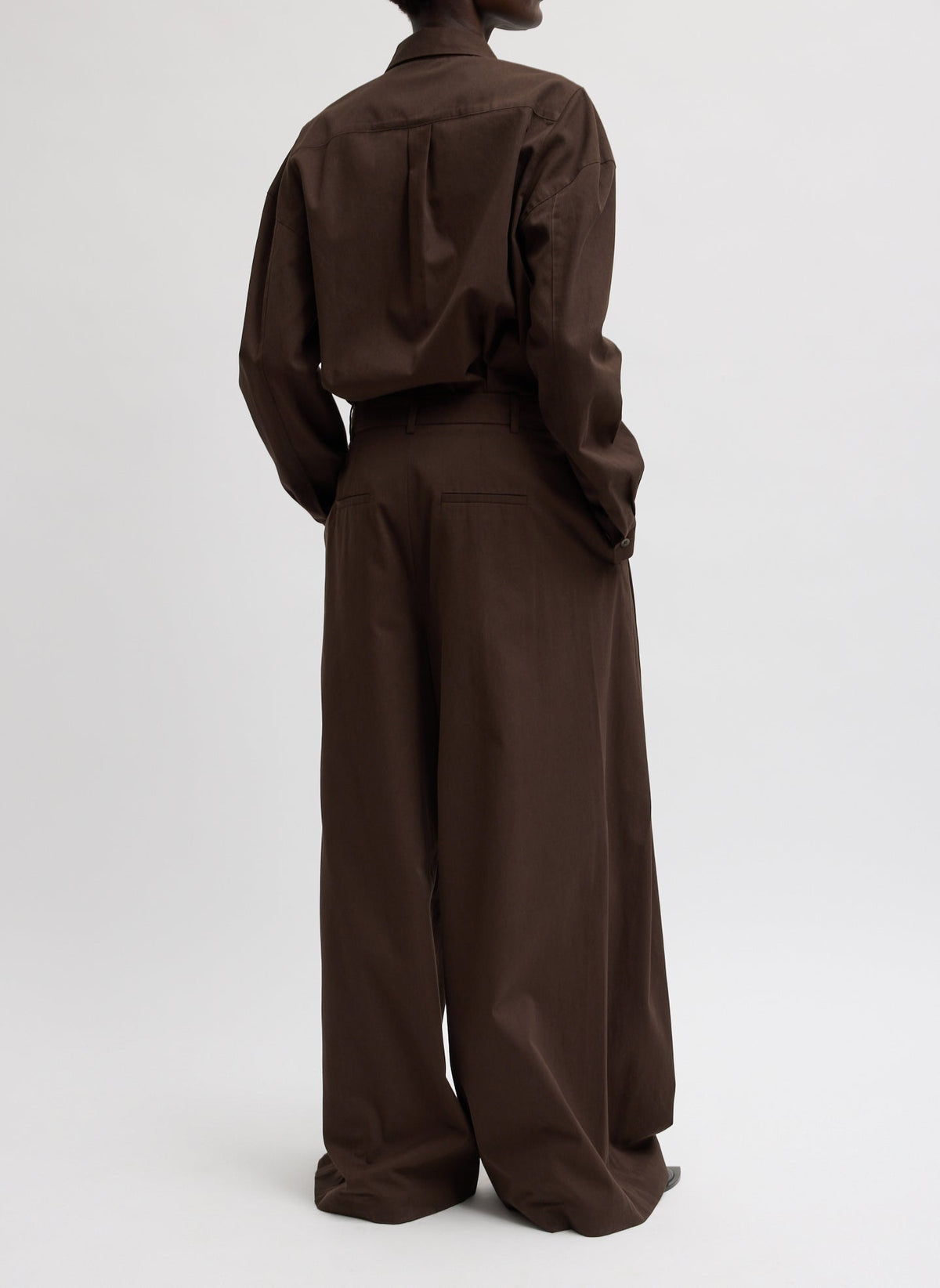 Luxe Spring Twill Tucked Pleated Wide Leg Trouser | Tibi Trending