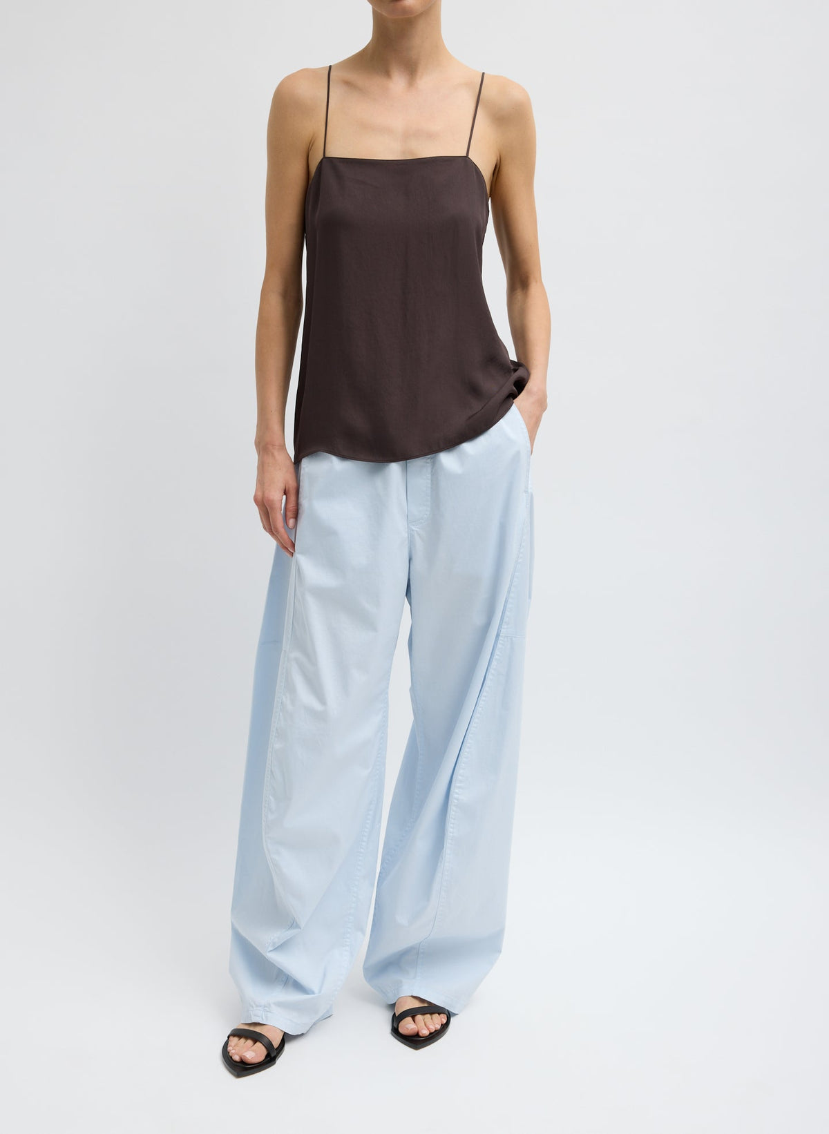 Garment Dyed Silky Cotton Winslow Pull On Pant | Tibi Exclusive