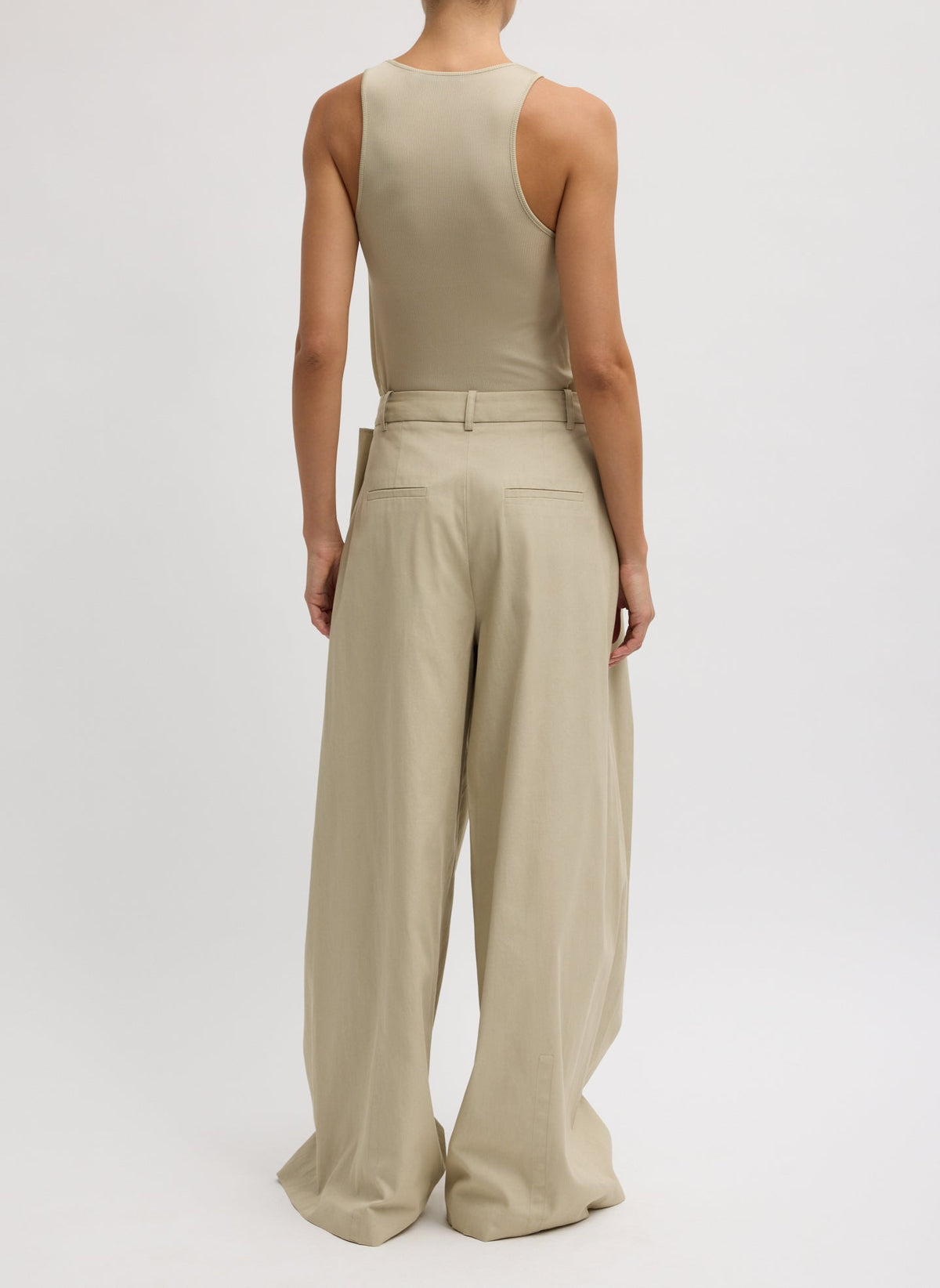 Luxe Spring Twill Tucked Pleated Wide Leg Trouser | Tibi Best Seller