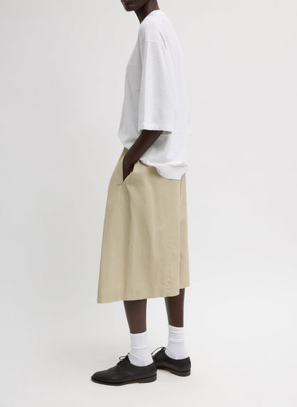 Luxe Spring Twill Tucked Pleated Wide Leg Short | Tibi Signature