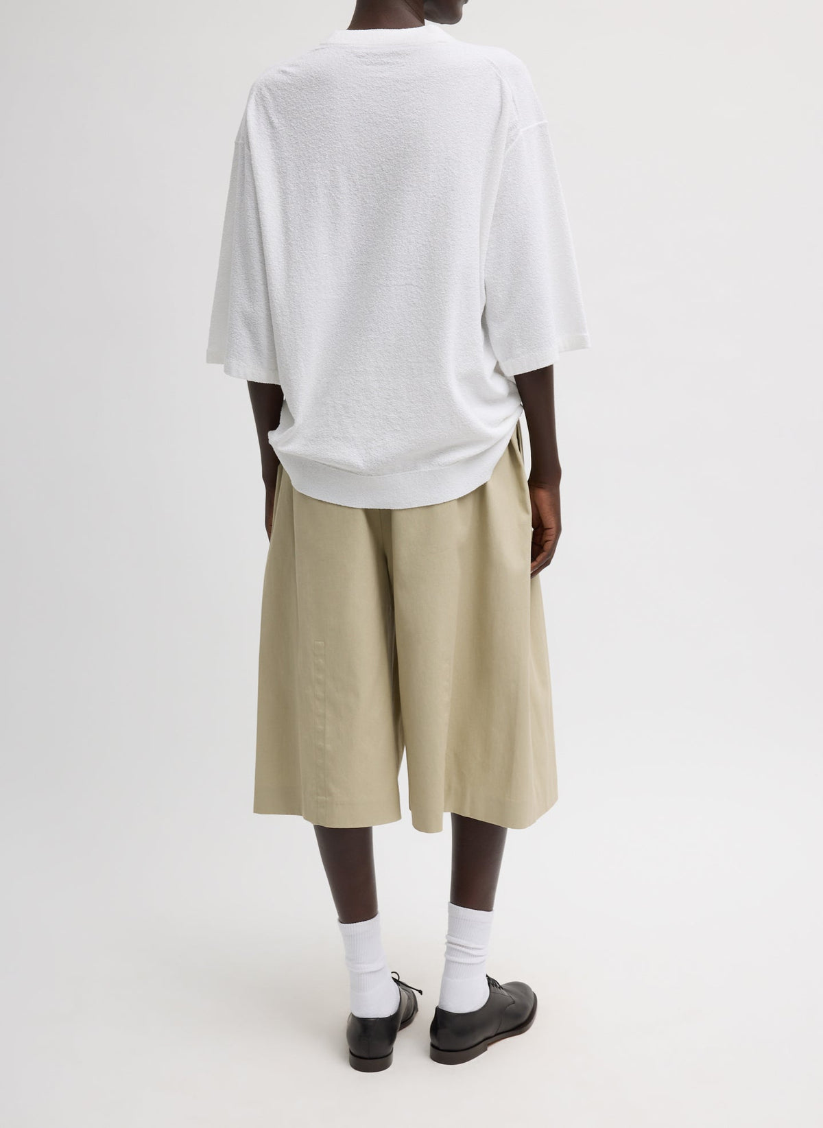 Luxe Spring Twill Tucked Pleated Wide Leg Short | Tibi Signature