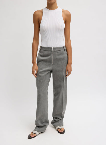 Structured Wool Zip Front Trouser | Tibi New