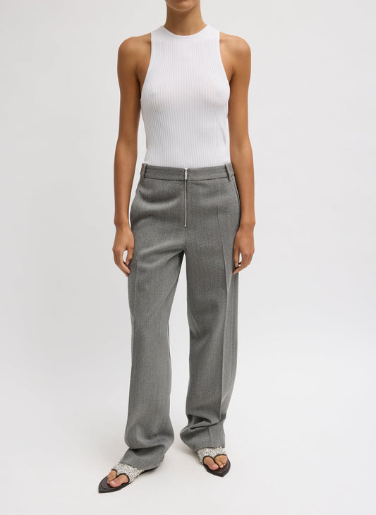 Structured Wool Zip Front Trouser | Tibi New