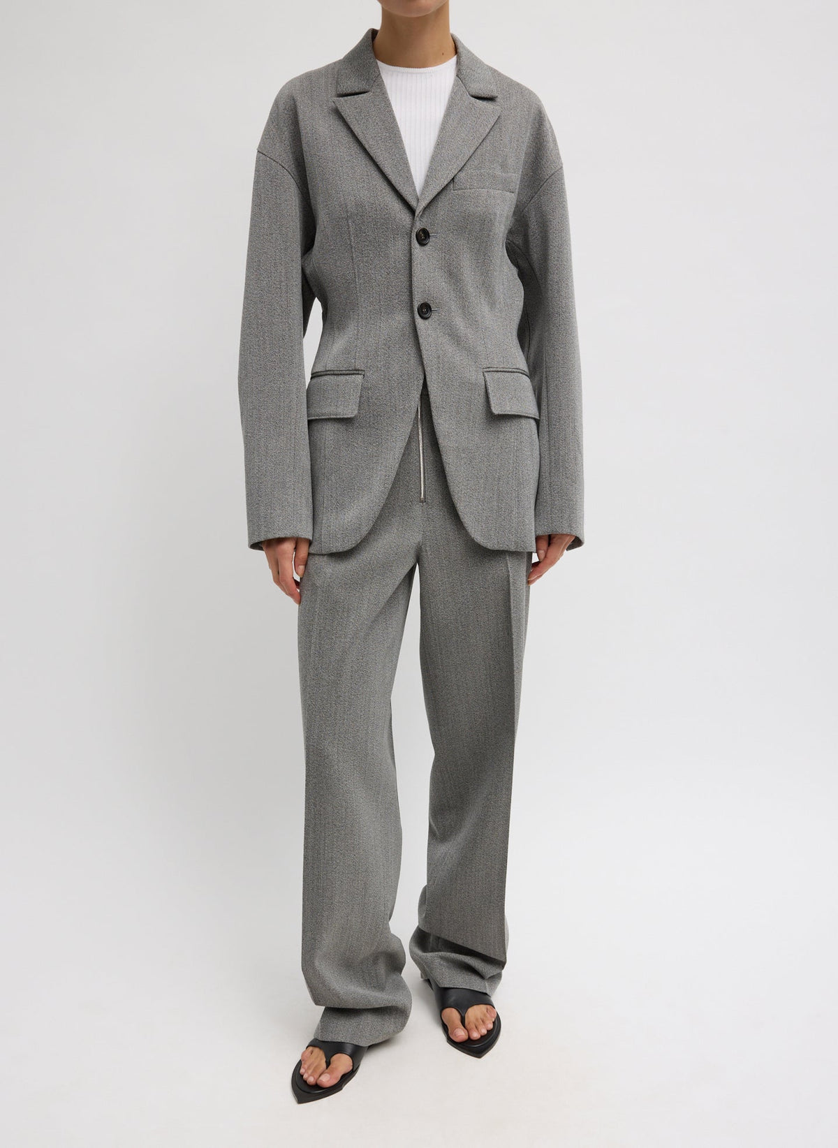 Structured Wool Zip Front Trouser | Tibi New