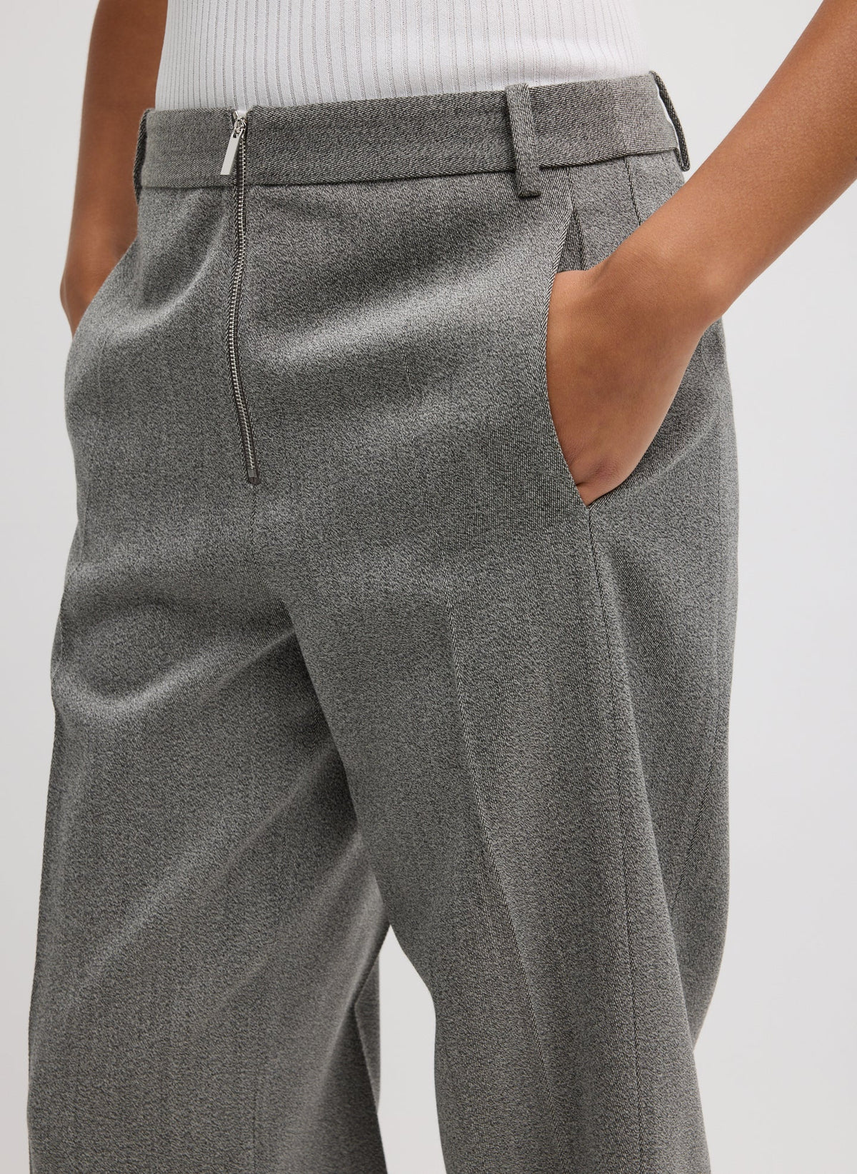 Structured Wool Zip Front Trouser | Tibi New