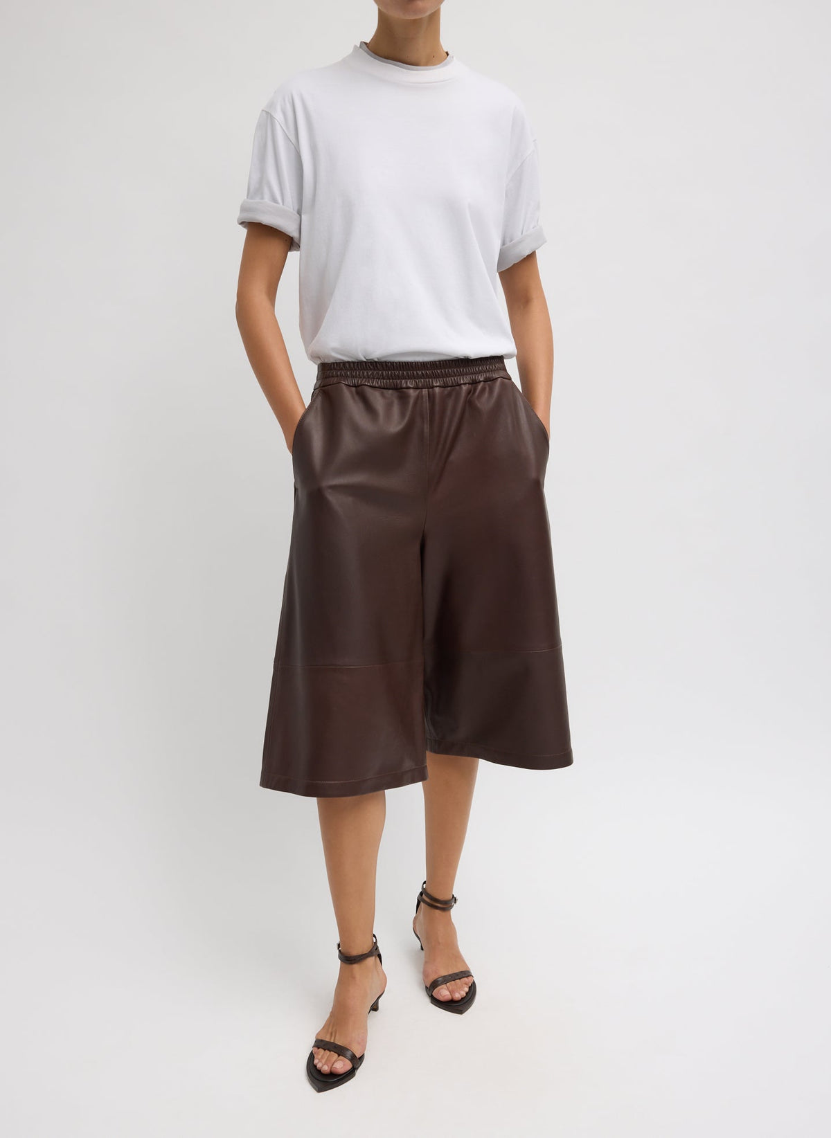 Leather Relaxed Long Short | Tibi Latest