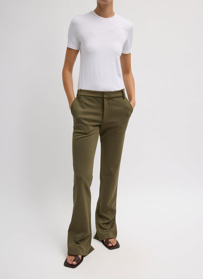 Spring Bonded Twill Elfie Trousers With Slits | Tibi Latest