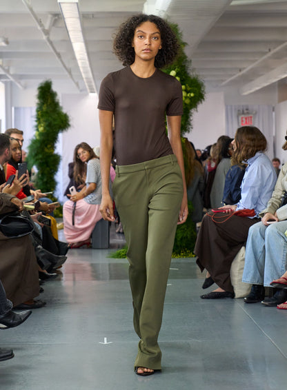 Spring Bonded Twill Elfie Trousers With Slits | Tibi Latest