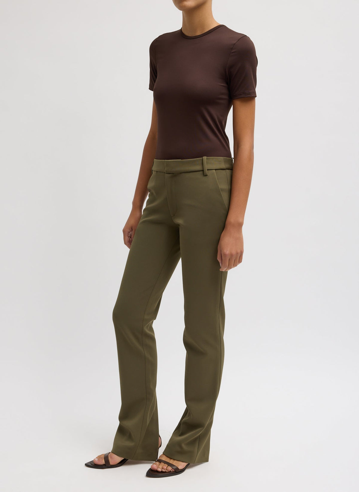 Spring Bonded Twill Elfie Trousers With Slits | Tibi Latest