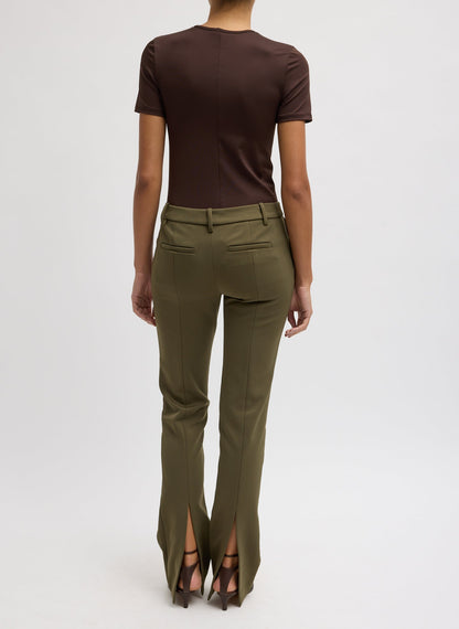 Spring Bonded Twill Elfie Trousers With Slits | Tibi Latest