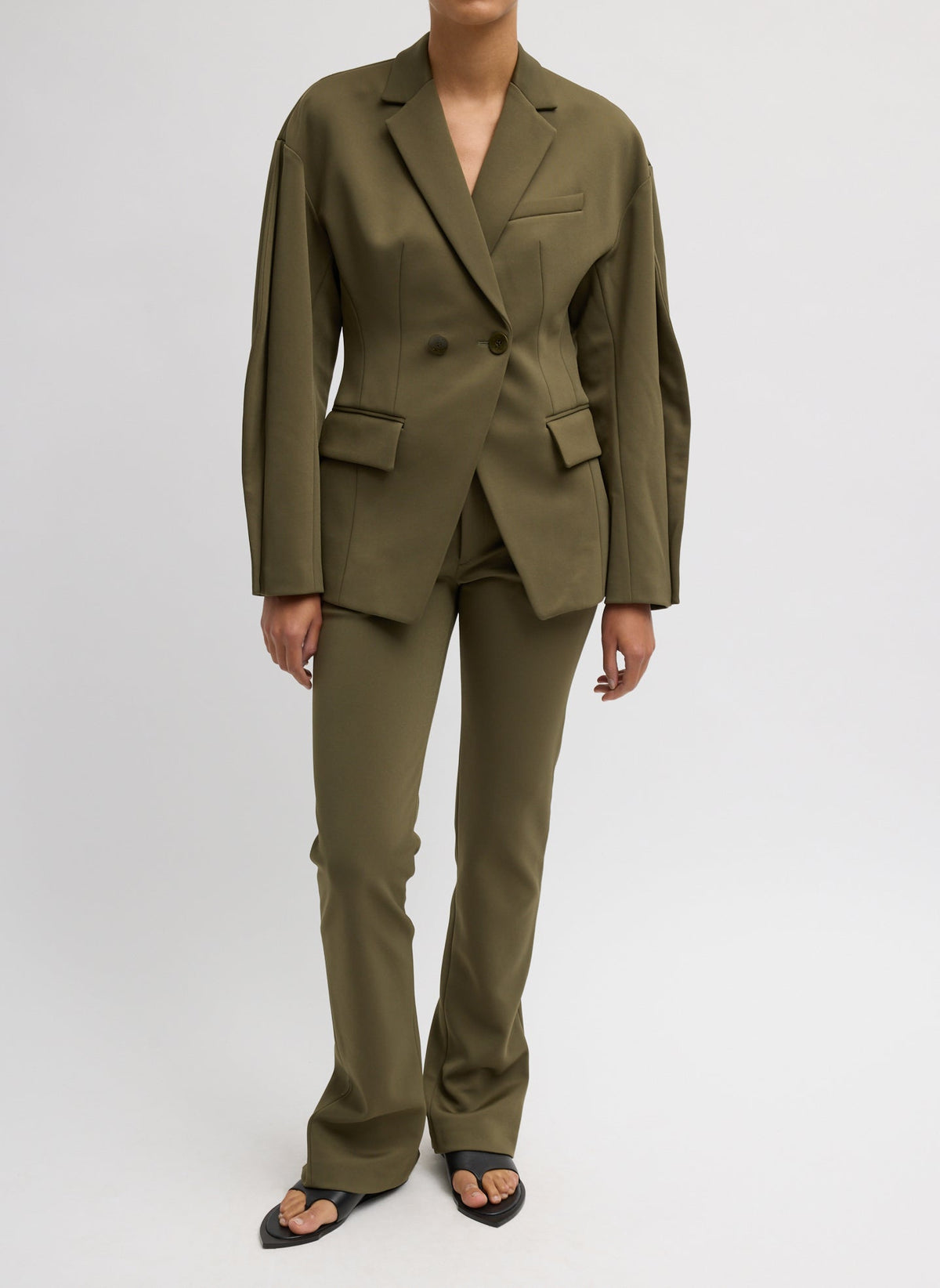 Spring Bonded Twill Elfie Trousers With Slits | Tibi Latest