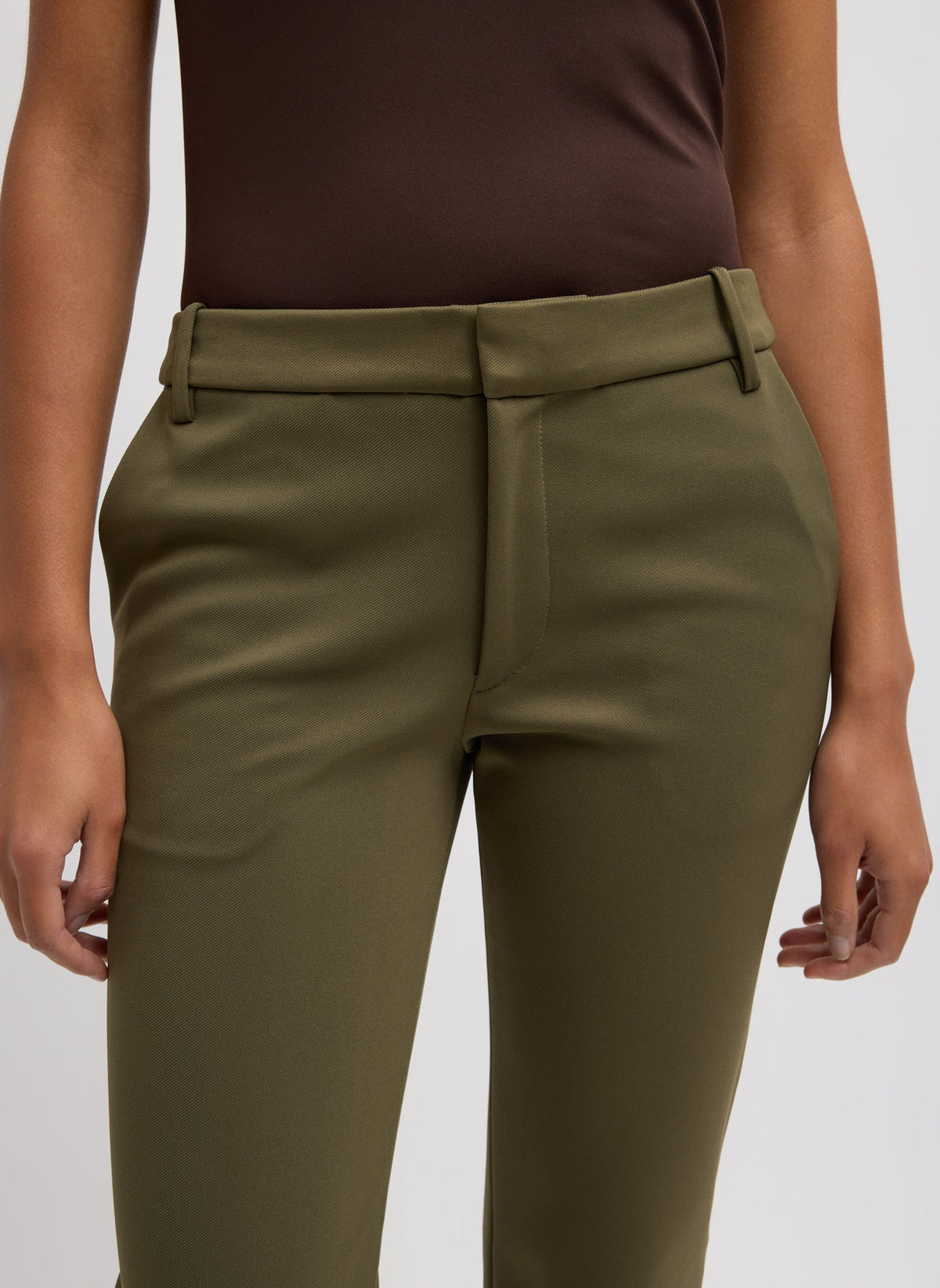 Spring Bonded Twill Elfie Trousers With Slits | Tibi Latest
