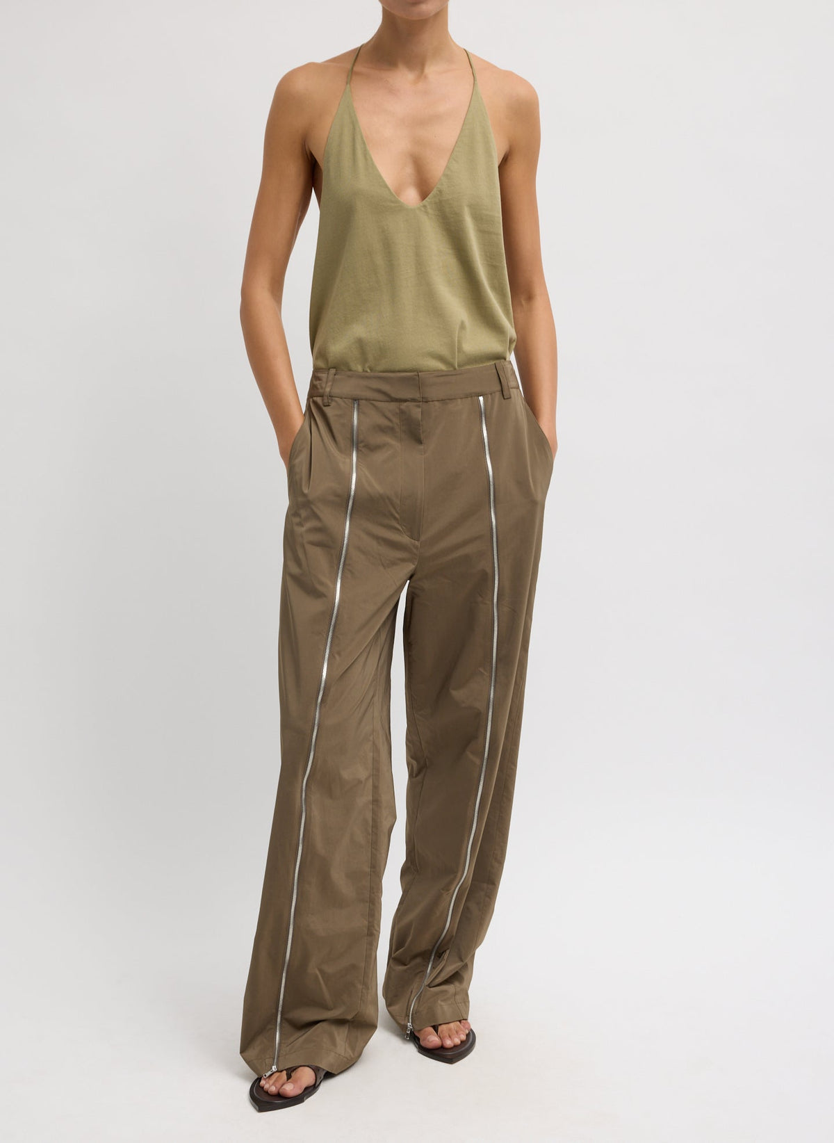 Nylon Zipper Trouser | Tibi Popular