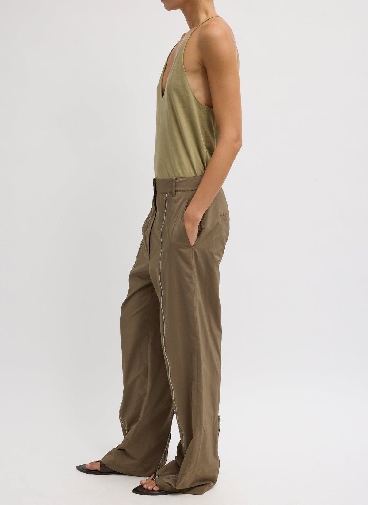 Nylon Zipper Trouser | Tibi Popular