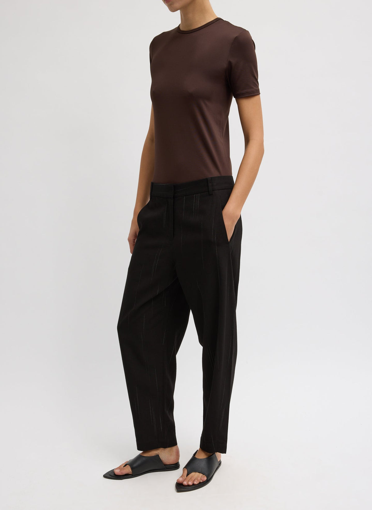 Viscose Suiting Reese Curved Ankle Pant | Tibi Discount